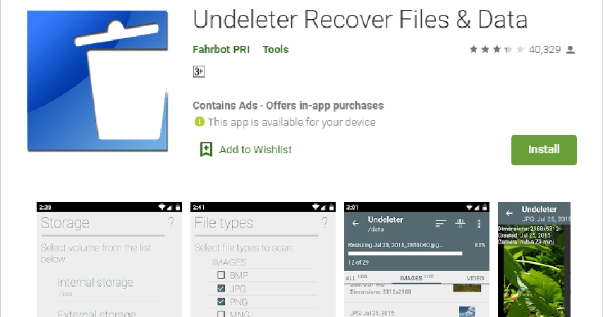 Aplikasi Undeleter Recover Files & Data - Mengembalikan Video